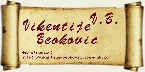 Vikentije Beoković vizit kartica